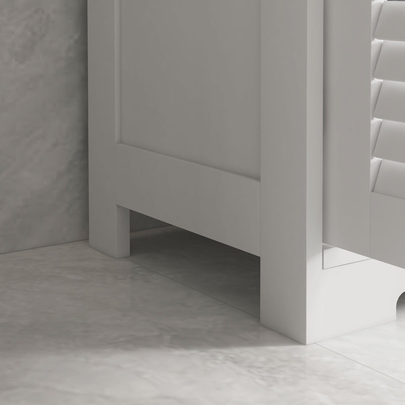 White bathroom storage unit with drawers – image 9