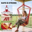 Outsunny Hammock Chair Swing Colourful Striped Tree Hanging Seat Porch Indoor Outdoor Fabric Garden Furniture – view 4
