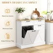 HOMCOM Sideboard with Tilt-out Trash Bin, Farmhouse Kitchen Sideboard with 2 Drawers, Adjustable Shelves, Door Racks – view 4