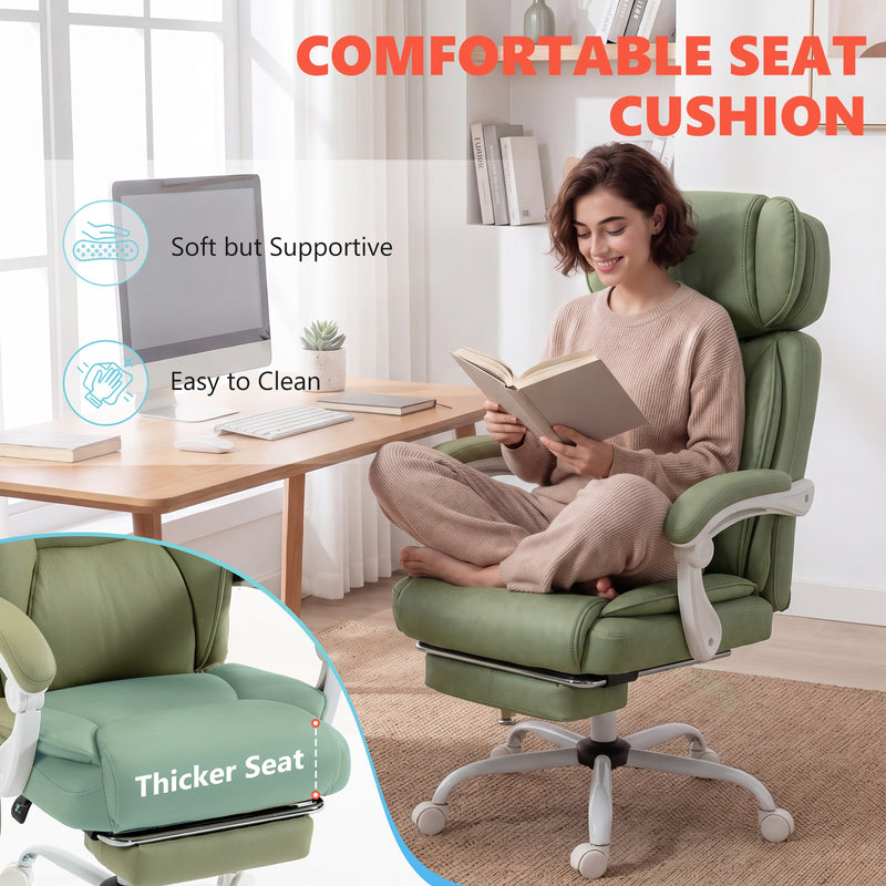 HOMCOM High Back Vibration Massage Office Chair Heated Reclining Computer Chair w/ Adjustable Height, Swivel Wheels – view 7