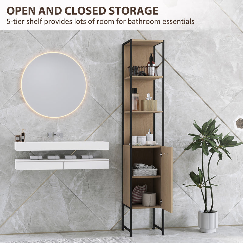 Tall 185 cm natural cabinet on legs – image 4