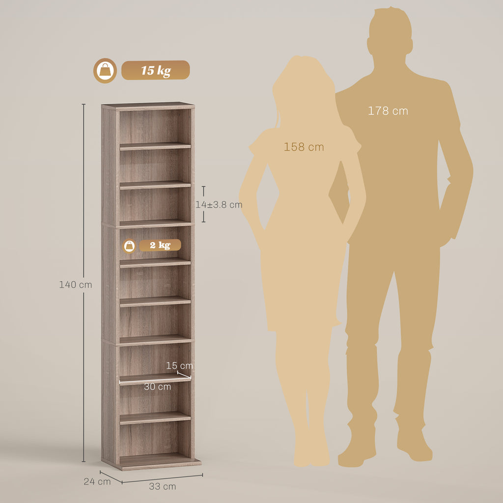 260 Narrow CD Storage Unit - Natural Wood Finish