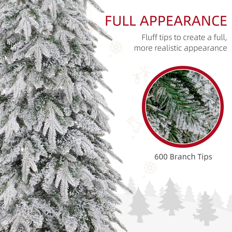 6ft snow-covered slim Christmas tree – image 5