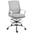 HOMCOM Draughtsman Chair, Mesh Drafting Chair, Ergonomic Office Chair with Lumbar Support, Adjustable Foot Ring, Grey – view 10