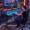HOMCOM Two-Level LED Gaming Desk - Black – view 9