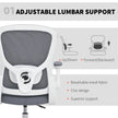 HOMCOM Draughtsman Chair, with Adjustable Lumbar - Charcoal Grey – view 4