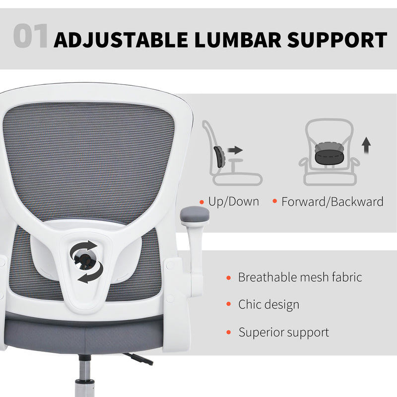 HOMCOM Draughtsman Chair, with Adjustable Lumbar - Charcoal Grey – view 4