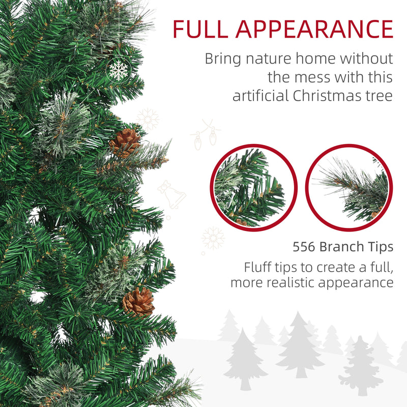 6.5ft pencil slim tree with pine cones – image 7