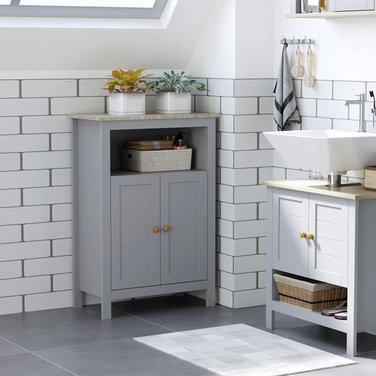 Grey freestanding bathroom cabinet – image 2