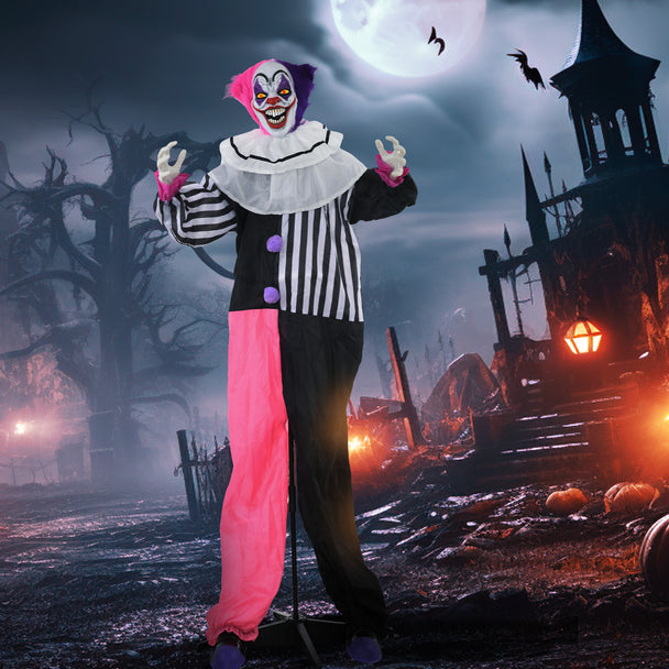173cm Animated Laughing Clown with Glowing Red Eyes – image 2 of 9