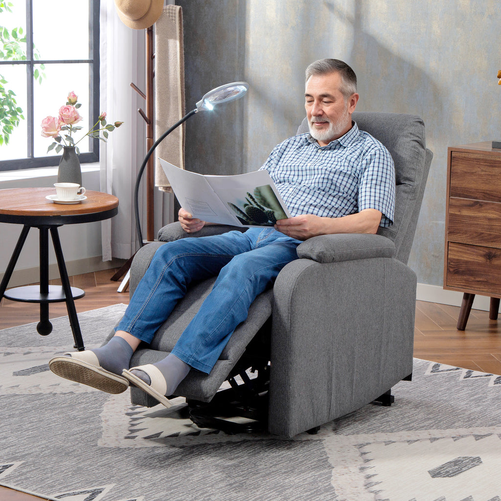 Electric Rise/Recline Armchair, with Reading Light - Grey