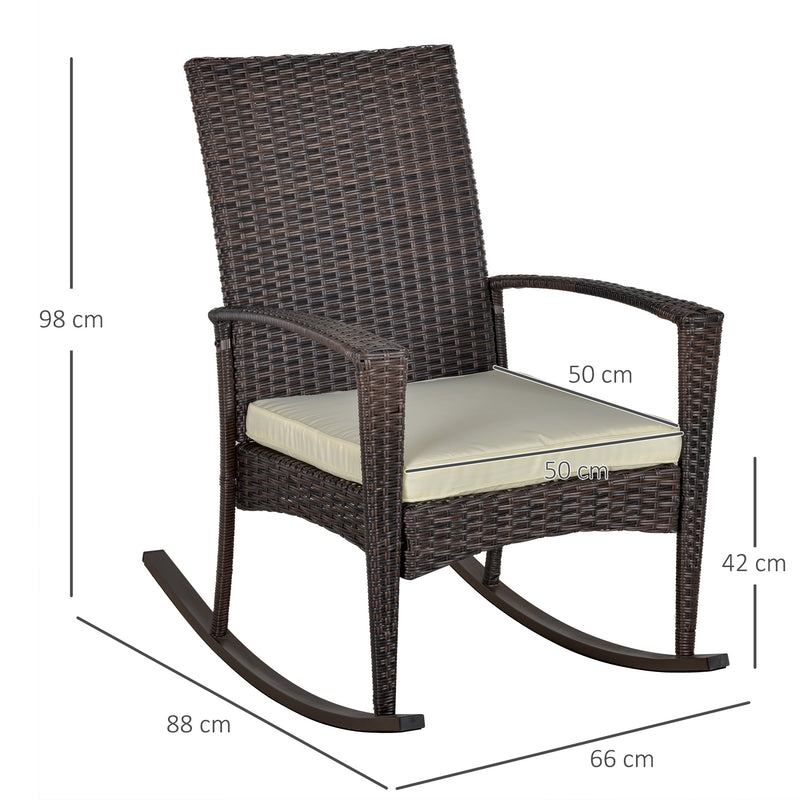 Brown rattan rocking chair – image 3