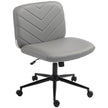 HOMCOM Home Office Desk Chair Height Adjustable Swivel Chair Cross Legged Wide Seat Swivel Wheels Grey
