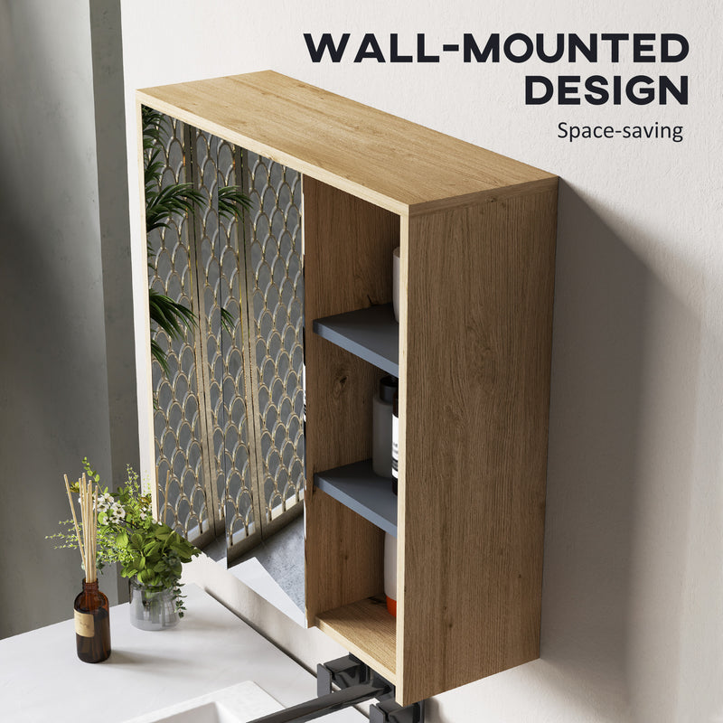 Wood-effect mirror cabinet – image 6