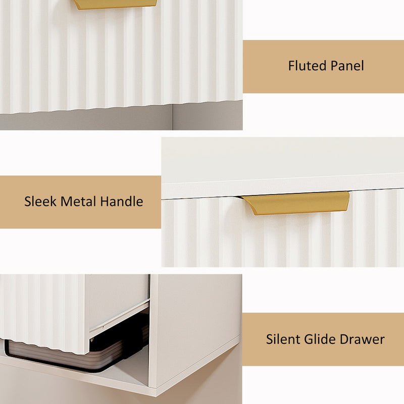 Fluted floating bedside tables – image 7