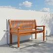 Outsunny Garden Bench 2 Seater, Wooden Outdoor Bench with Waterproof Cover, Garden Seat with Ergonomic Backrest – view 3