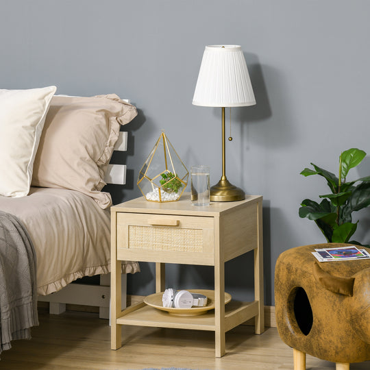 Rattan drawer bedside table – image 2