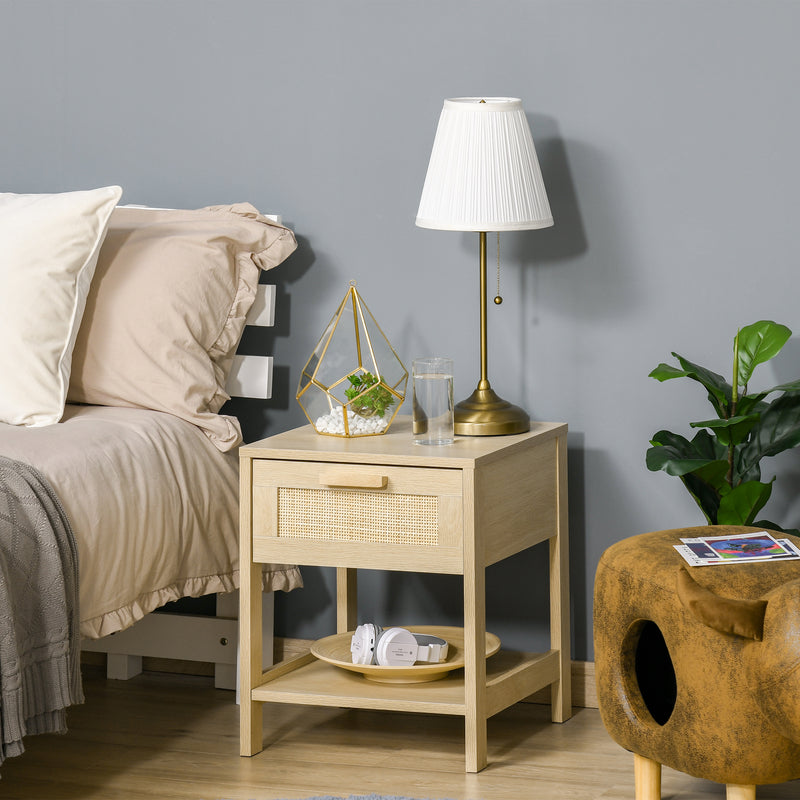 Rattan drawer bedside table – image 2