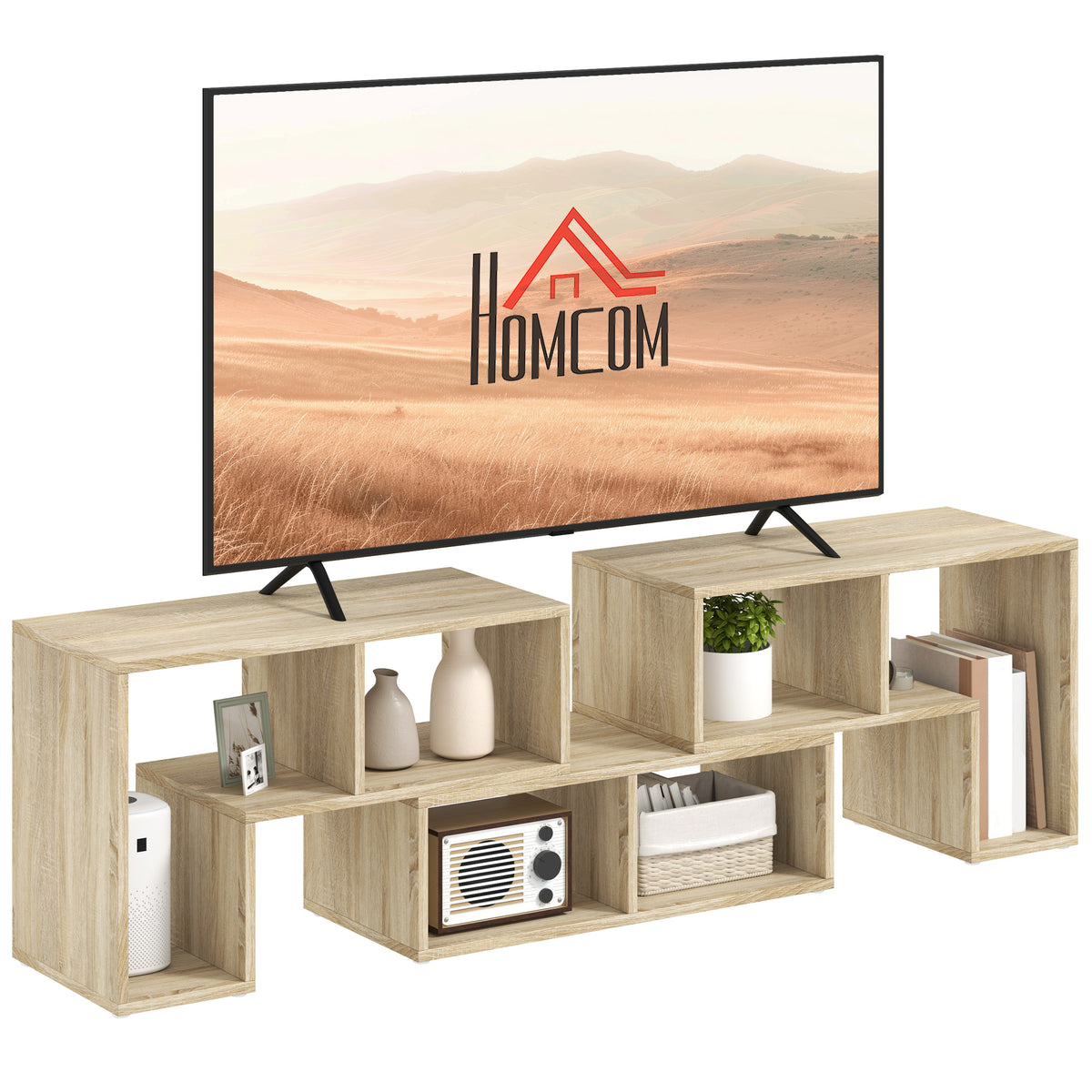 134–180 cm Modular 3-Block TV Stand for TVs up to 75″ – Grey