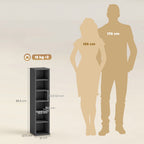 Set of 2 CD Media Display Shelf Unit Tower Rack with Adjustable Shelves, Black