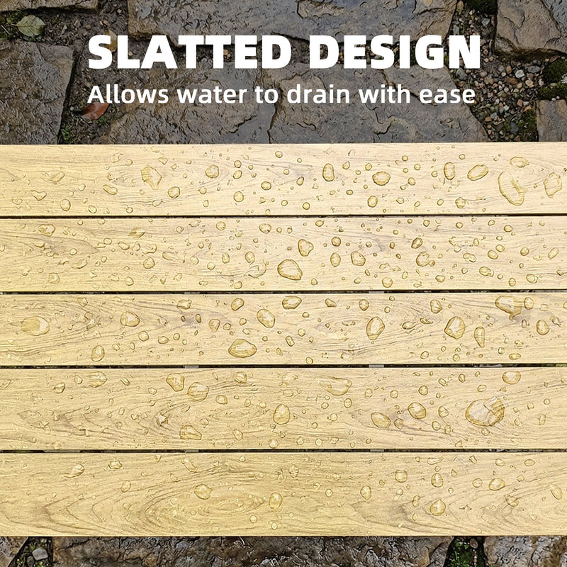 Slatted composite garden coffee table brown – image 5