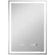 50 x 70 cm backlit LED bathroom mirror with Bluetooth speaker and digital clock