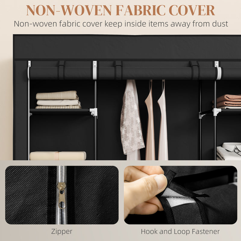 150 cm black fabric wardrobe – image 5