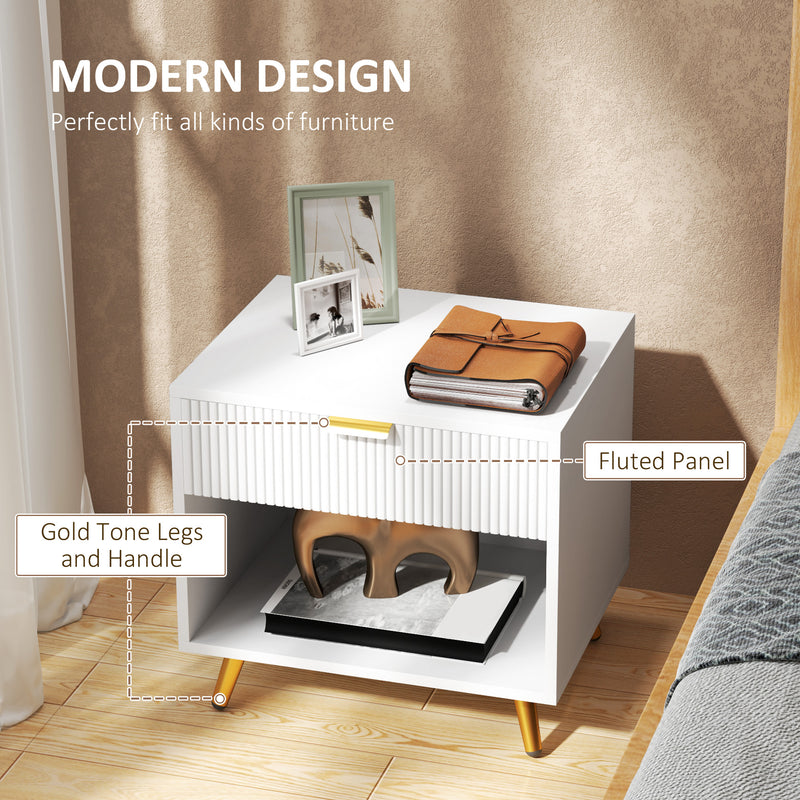 White & gold bedside table – image 4