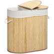 Two-section bamboo laundry basket – image 10