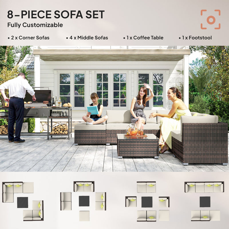 8-piece rattan corner sofa set – image 6