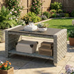 PE rattan coffee table with shelf grey – image 9