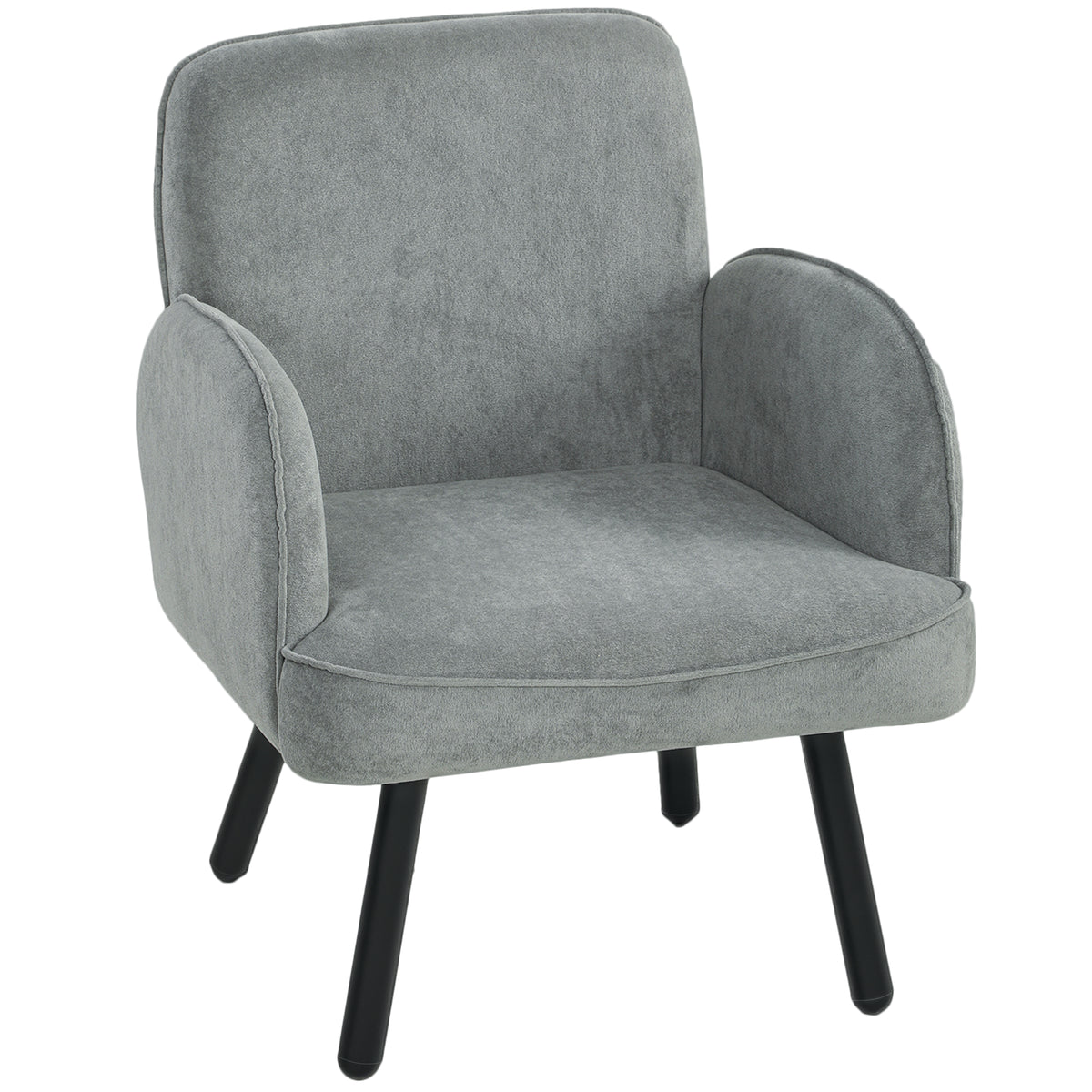 Velvet Accent Armchair with Pocket Springs – Grey