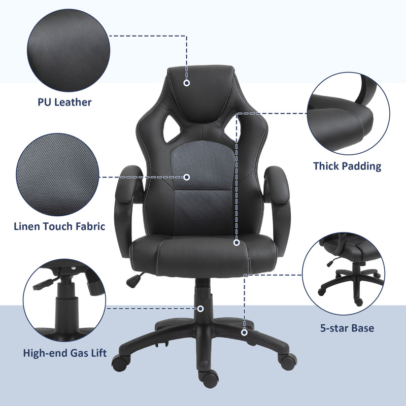 Faux leather swivel office chair – image 7