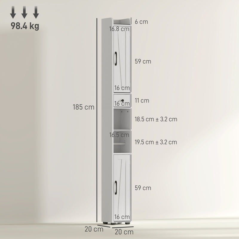 Slim 185 cm bathroom cabinet – image 3