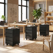 HOMCOM Four-Drawer Office Filing Cabinet, with Wheels - Black – view 9