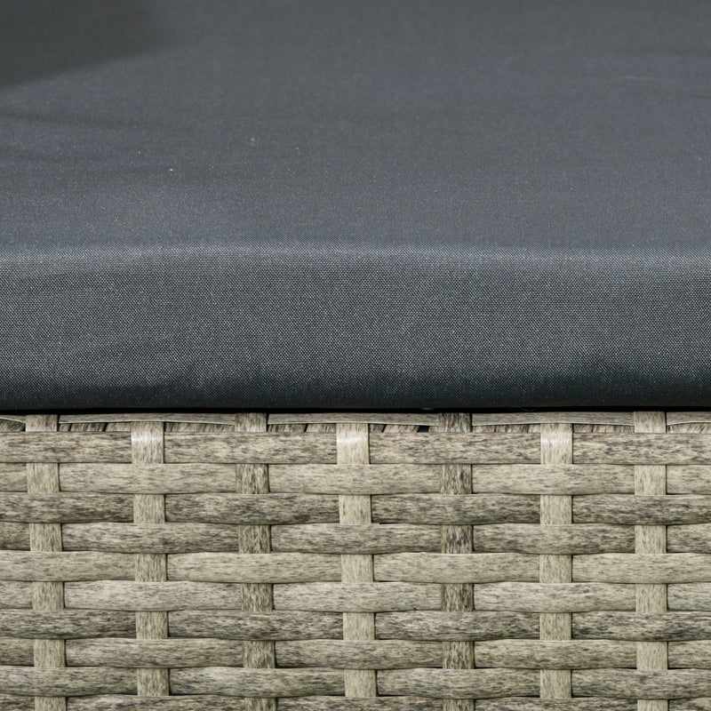2-seater rattan bench with table – image 8