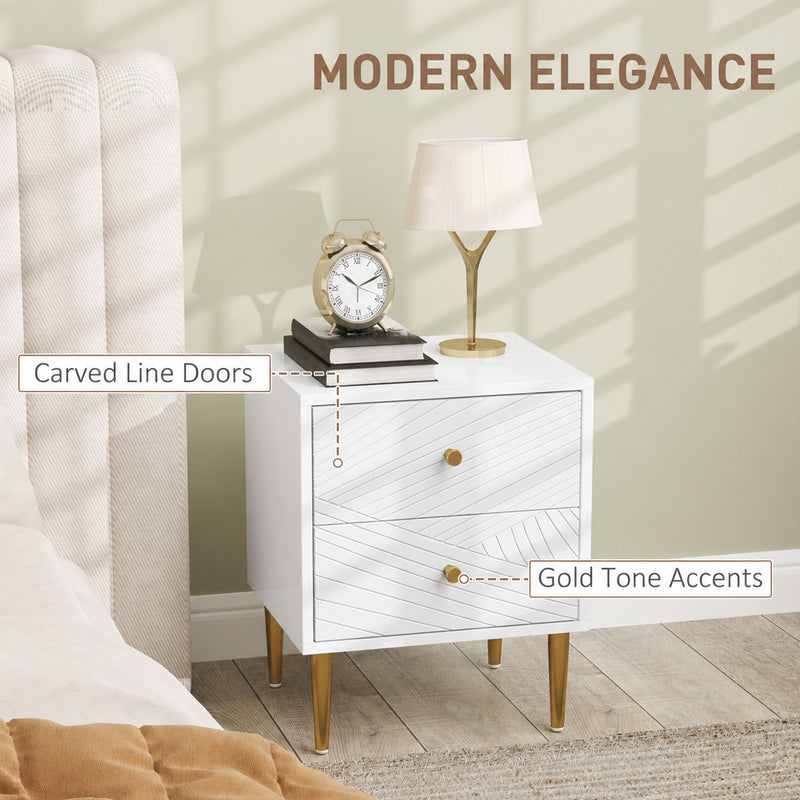 White & gold bedside table – image 4