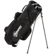 Black golf stand bag with 6-way full-length dividers, pockets and folding stand legs