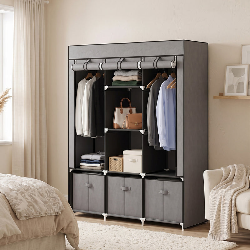 Fabric wardrobe with drawers – image 7