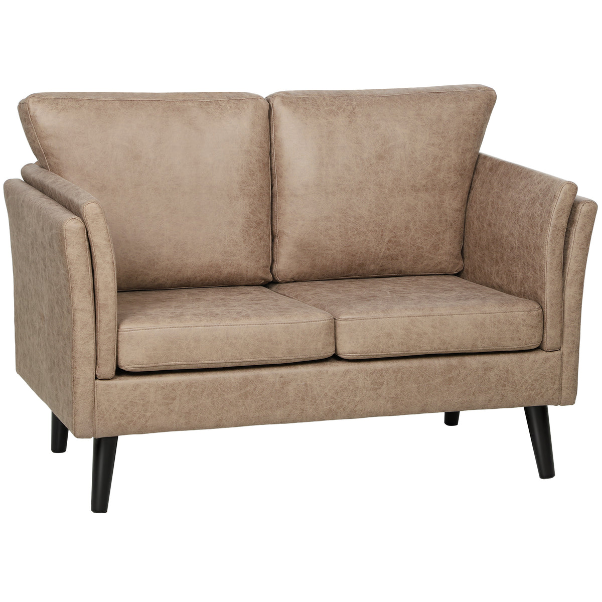 137 cm Leathaire 2-Seater Sofa – Light Brown