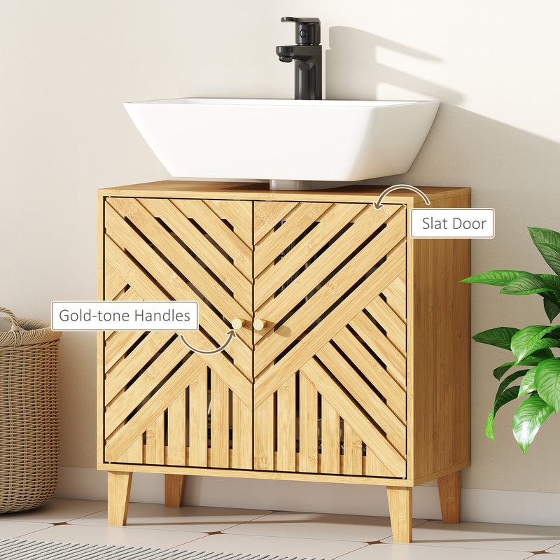 Bamboo under sink bathroom cabinet – image 7