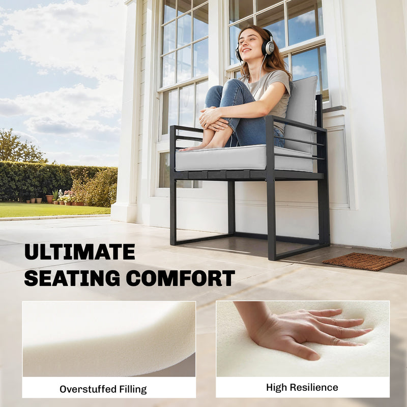 Light grey deep seating chair cushion set – image 5