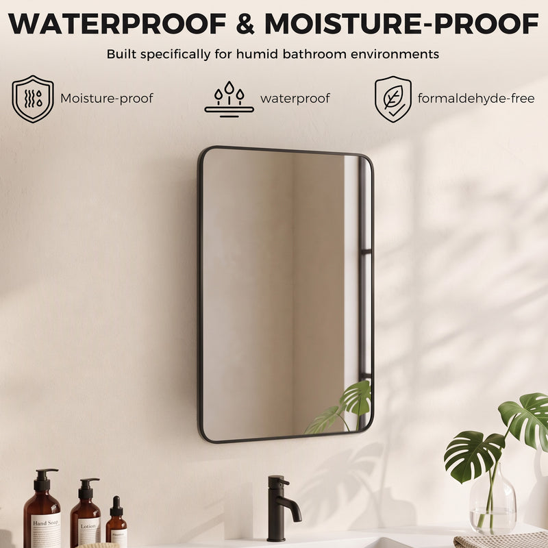 HOMCOM 50.8 x 11.6 x 71 cm Bathroom Mirror Cabinet, Wall Cabinet with Adjustable Shelves, Wall-Mounted or Recessed – view 7