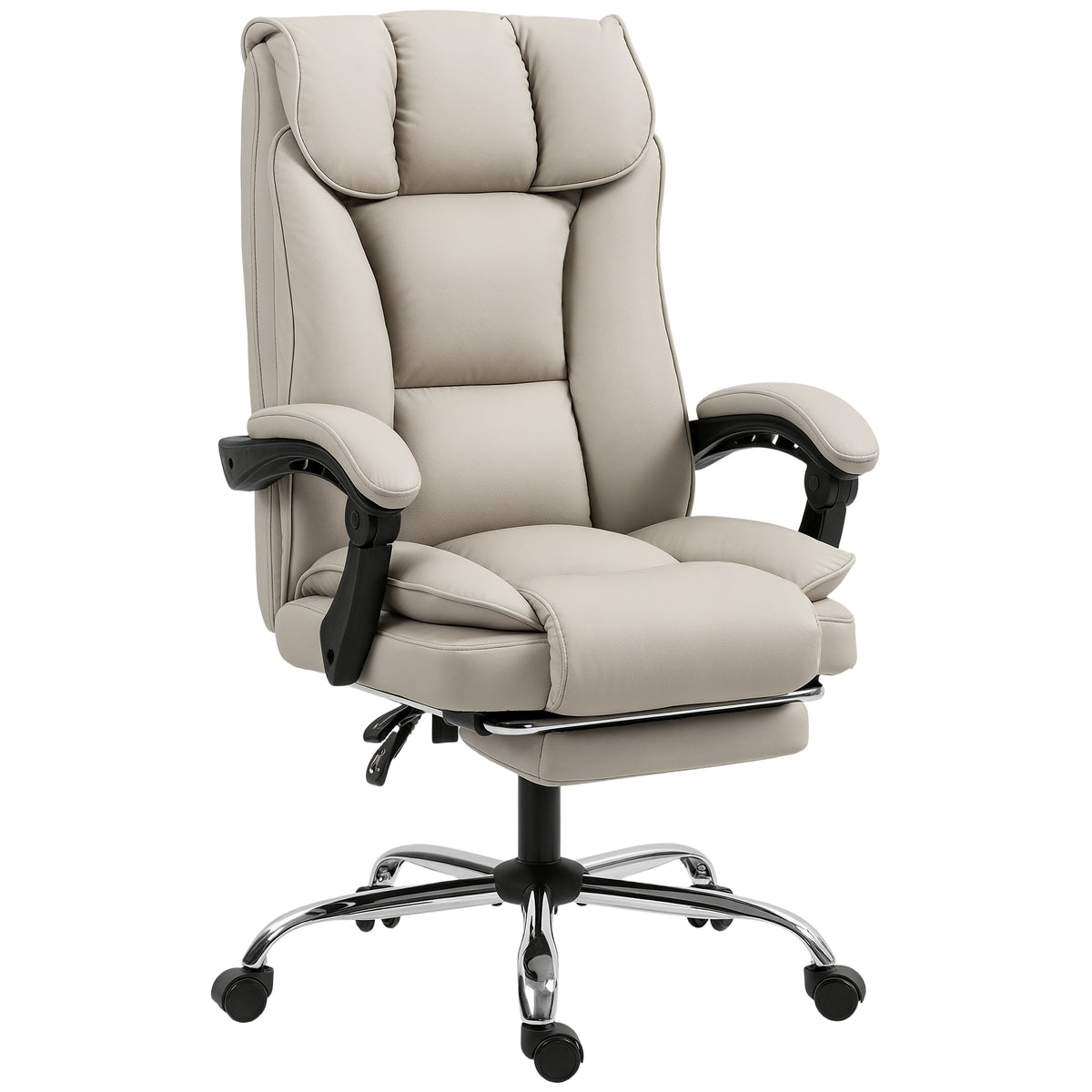 HOMCOM Pet-Friendly Faux Leather Computer Desk Chair, Executive Office Chair with Footrest and Double-Layer Padding