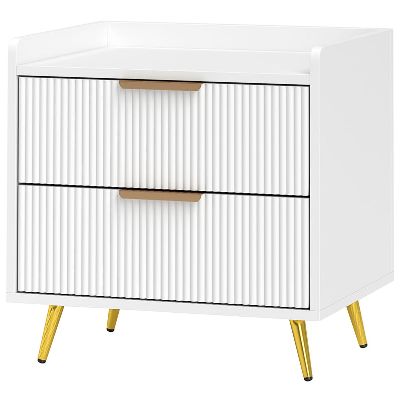White 2-drawer bedside table – image 10