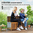 Outsunny Wood Storage Bench for Patio Furniture, Outdoor Garden Seating Tools, Brown – view 5