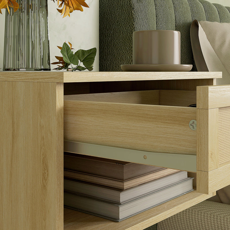 Floating rattan bedside tables – image 9