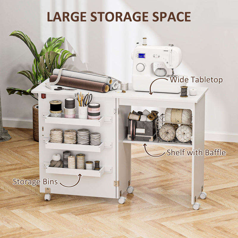 Folding sewing table – white – image 5