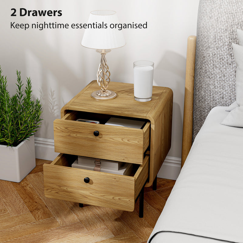 Bedside table with 2 drawers – image 4