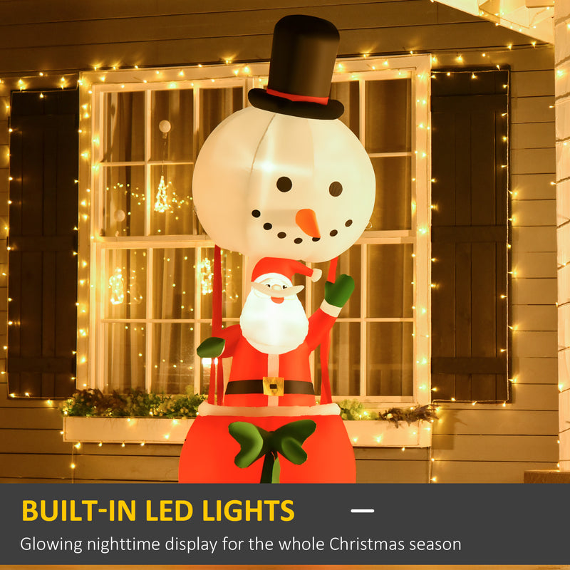 LED lighting on the 8ft Santa and snowman hot air balloon Christmas inflatable